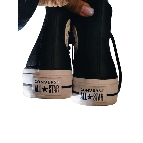 Converse Chuck Taylor Leather All Star Lift High Black Platform Women Size 8 44 - Picture 16 of 16